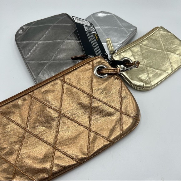 Jaye Hersh Hollywood Intuition Metallic Cosmetic Bags Pouch - Picture 3 of 9